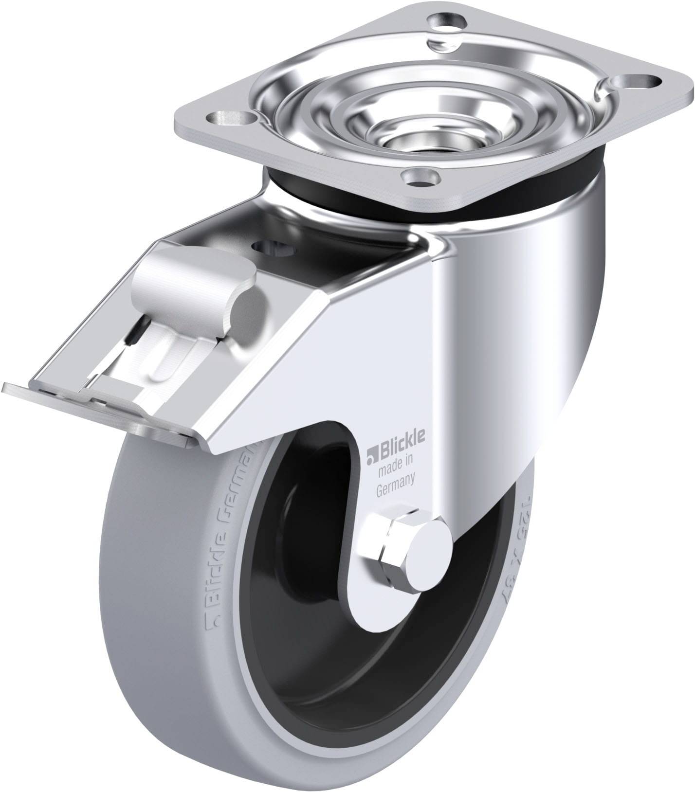 Blickle 851062 LK-POEV 125XR-1-FI-SG Acéllemez forgógörgő KerékØ: 125 mm Teherbírás (max.): 250 kg 1 db