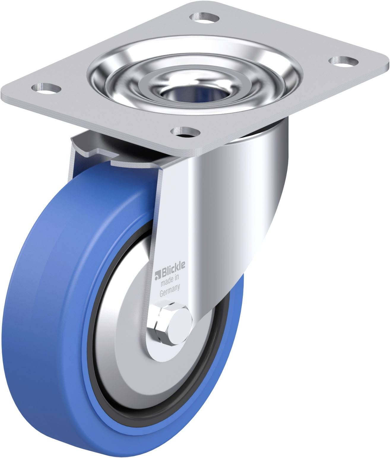 Blickle 851139 LK-POEV 125XR-3-SB-FA Acéllemez forgógörgő KerékØ: 125 mm Teherbírás (max.): 250 kg 1 db