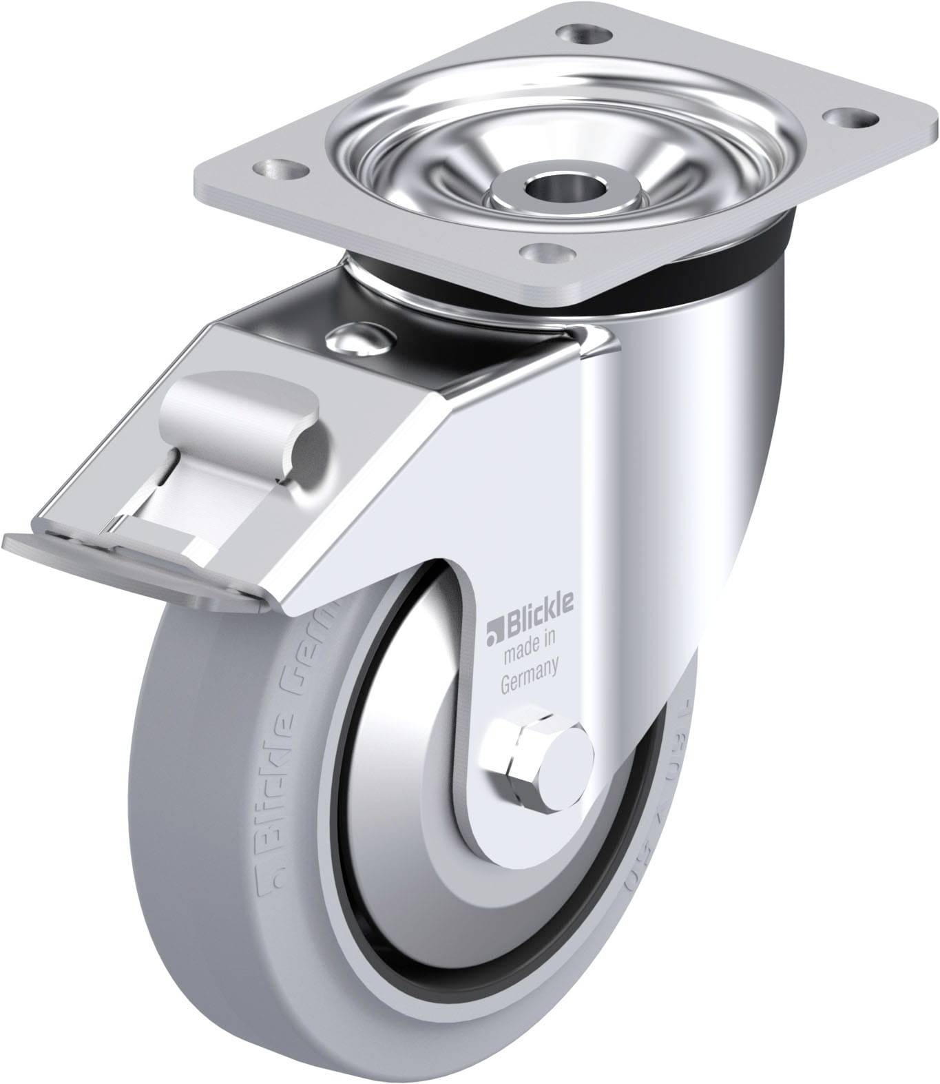 Blickle 851266 LK-POEV 160XKA-FI-SG-FA Acéllemez forgógörgő KerékØ: 160 mm Teherbírás (max.): 400 kg 1 db
