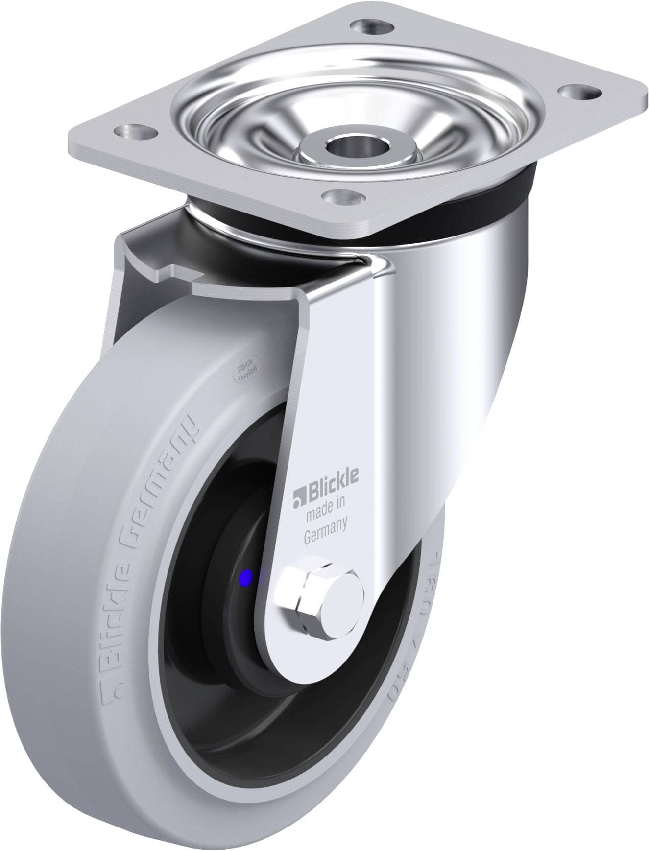 Blickle 851282 LK-POEV 160XKA-SG Acéllemez forgógörgő KerékØ: 160 mm Teherbírás (max.): 400 kg 1 db
