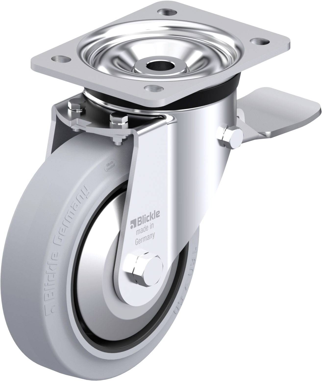 Blickle 851272 LK-POEV 160XKA-ST-SG-FA Acéllemez forgógörgő KerékØ: 160 mm Teherbírás (max.): 400 kg 1 db