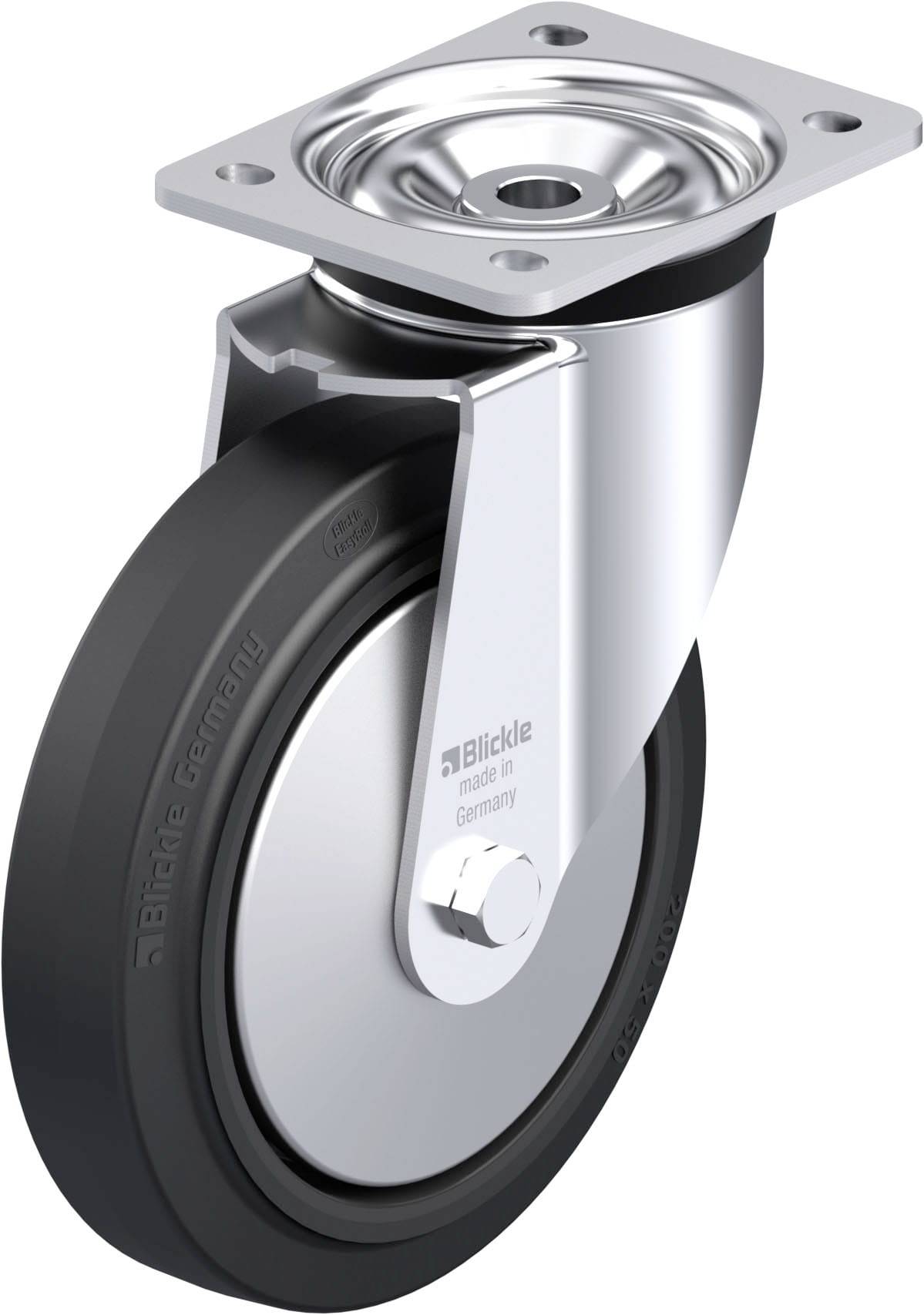 Blickle 851325 LK-POEV 200KAD-FA Acéllemez forgógörgő KerékØ: 200 mm Teherbírás (max.): 500 kg 1 db