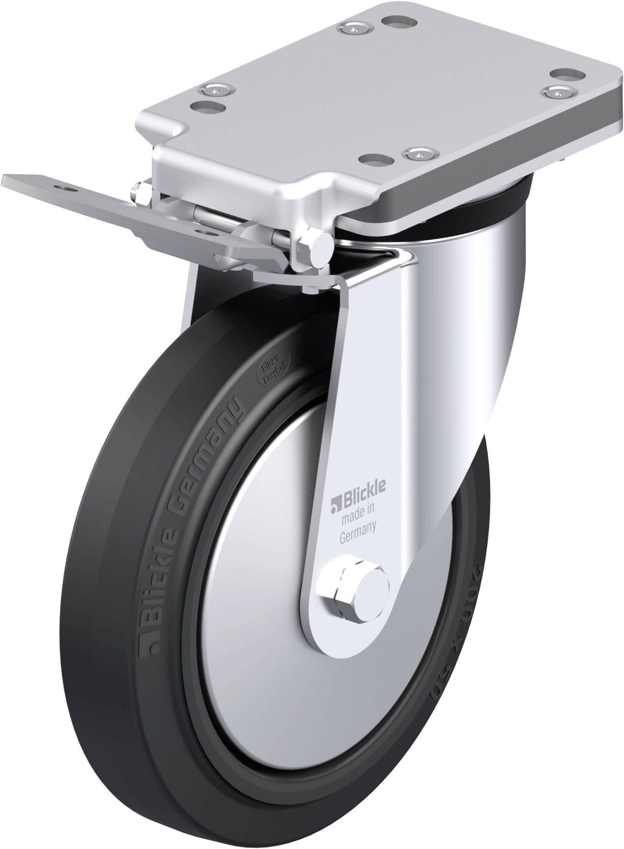 Blickle 750392 LK-POEV 200R-IS-FA Acéllemez forgógörgő KerékØ: 200 mm Teherbírás (max.): 500 kg 1 db