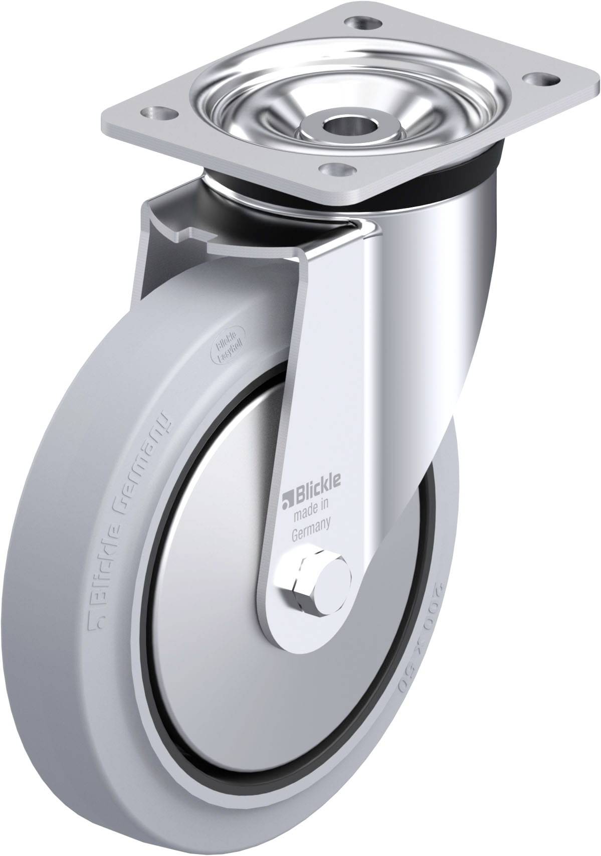 Blickle 851372 LK-POEV 200XKA-SG-FA Acéllemez forgógörgő KerékØ: 200 mm Teherbírás (max.): 500 kg 1 db