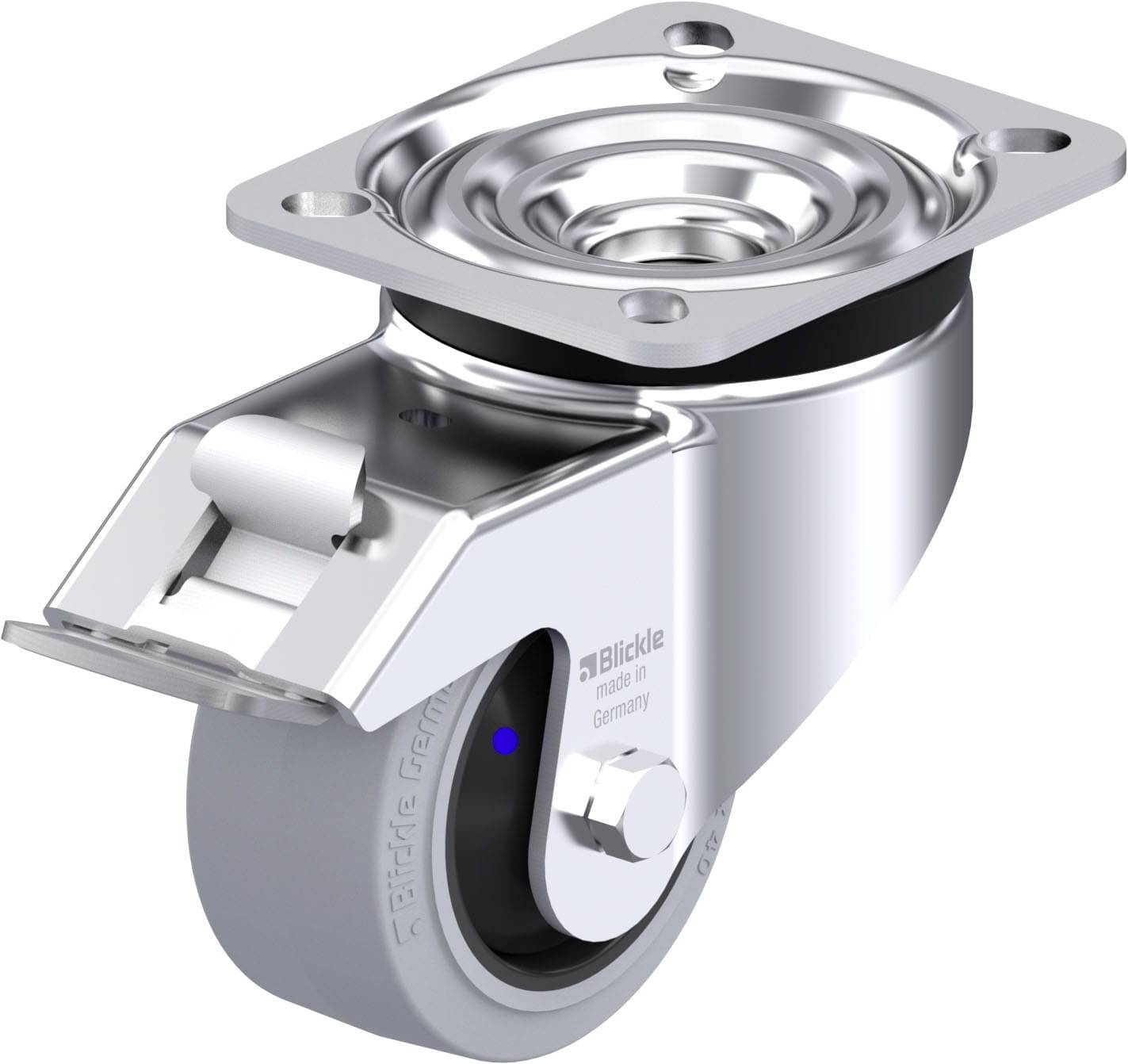 Blickle 945786 LK-POEV 82XKF-FI-SG Acéllemez forgógörgő KerékØ: 80 mm Teherbírás (max.): 170 kg 1 db