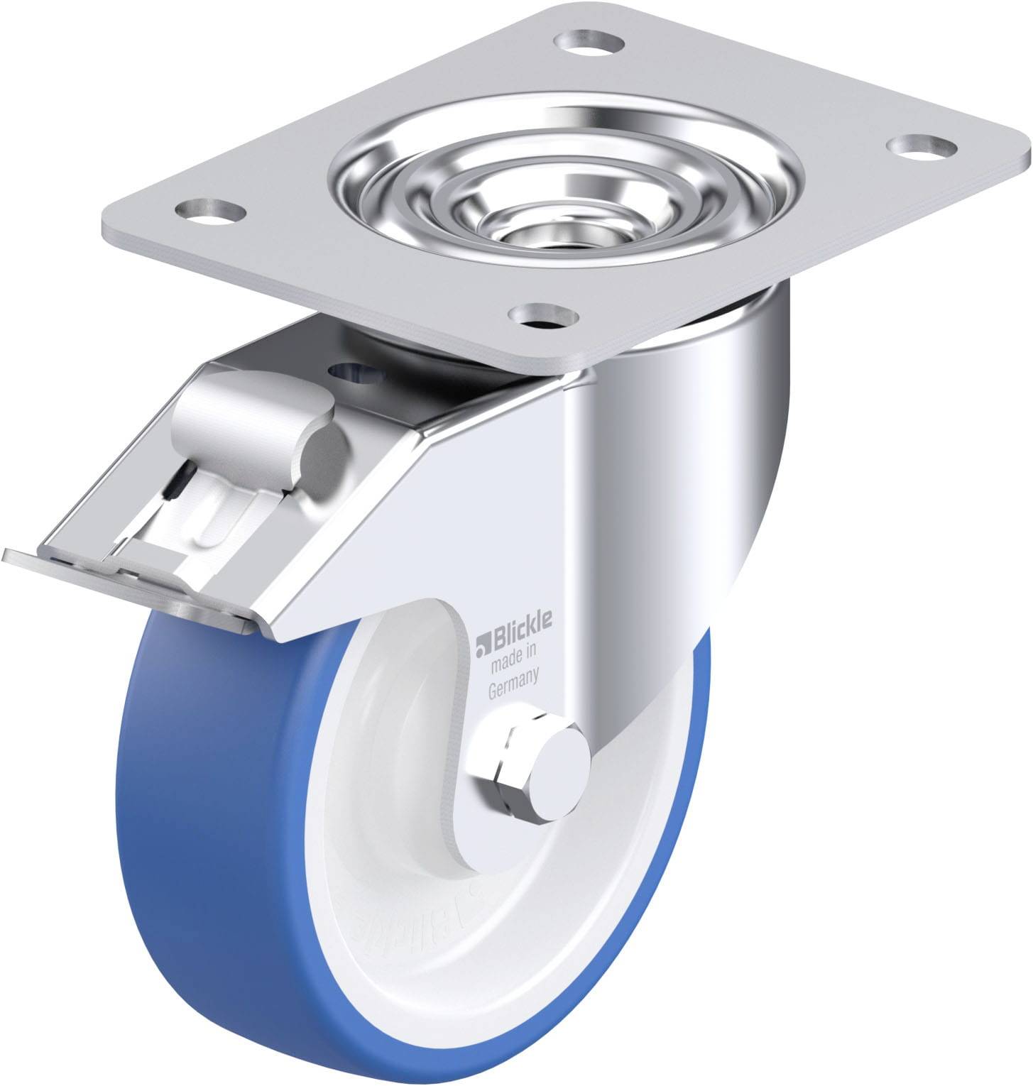 Blickle 936400 LK-POTHS 125KA-3-FI Acéllemez forgógörgő KerékØ: 125 mm Teherbírás (max.): 275 kg 1 db
