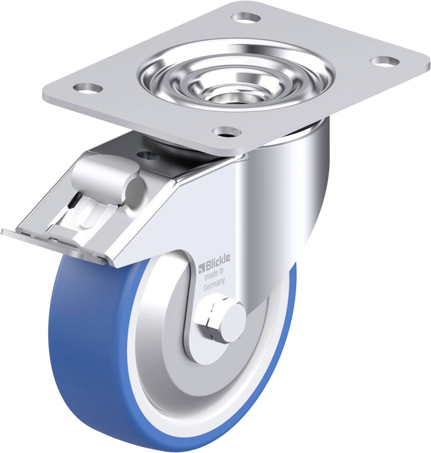 Blickle 936419 LK-POTHS 125R-3-FI-FA Acéllemez forgógörgő KerékØ: 125 mm Teherbírás (max.): 275 kg 1 db
