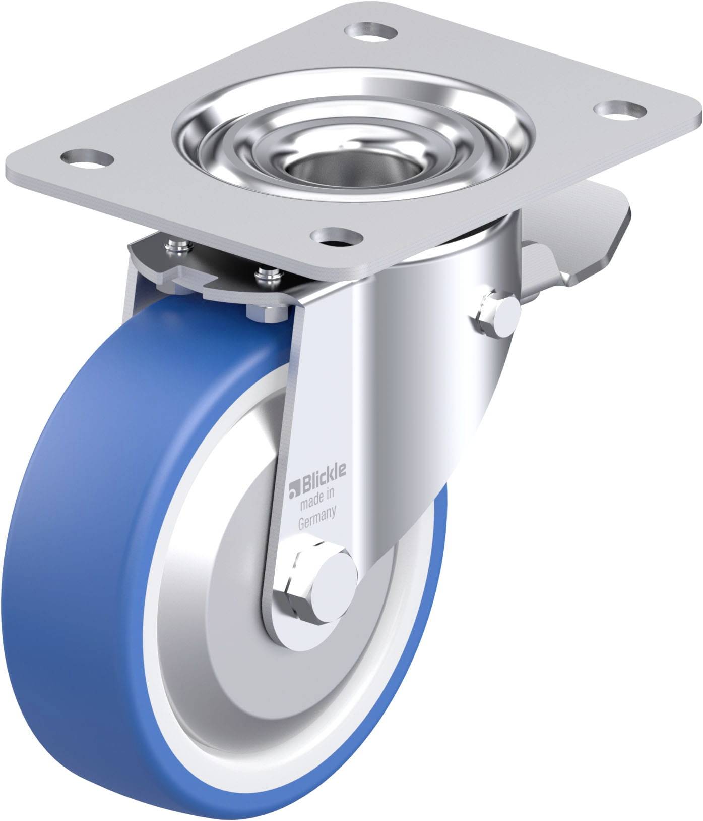 Blickle 936423 LK-POTHS 125R-3-ST-FA Acéllemez forgógörgő KerékØ: 125 mm Teherbírás (max.): 275 kg 1 db