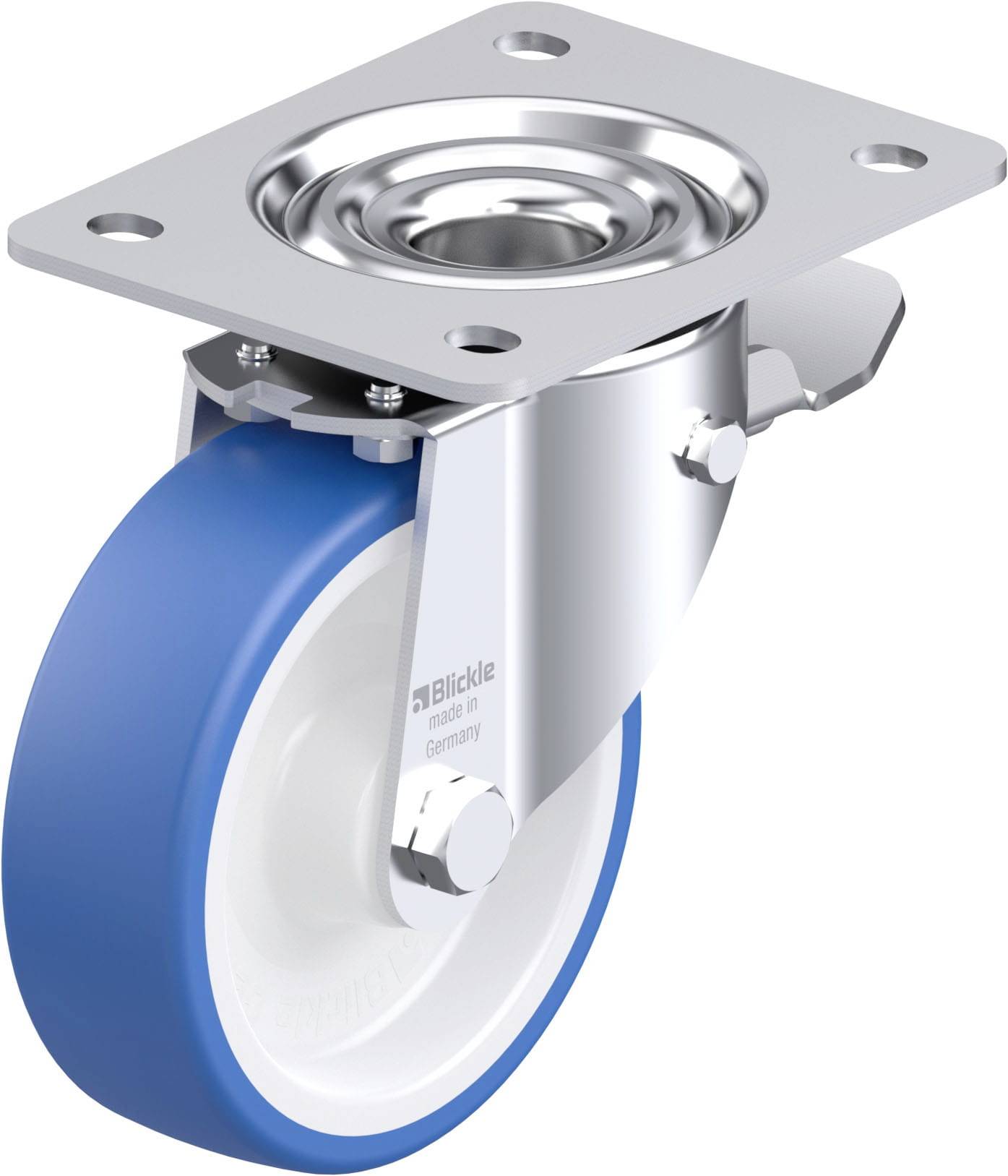 Blickle 947976 LK-POTHS 125XR-3-ST Acéllemez forgógörgő KerékØ: 125 mm Teherbírás (max.): 275 kg 1 db