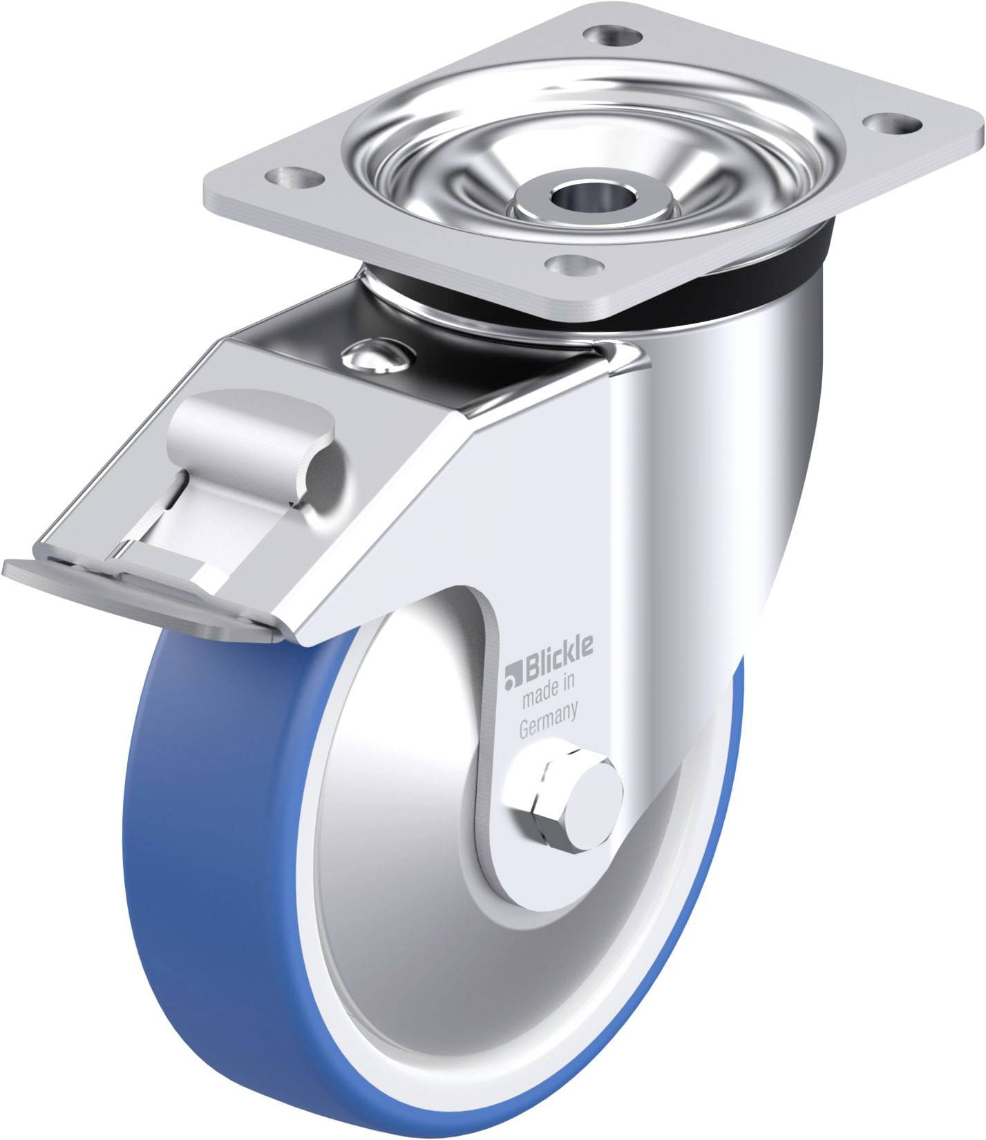 Blickle 947993 LK-POTHS 160XK-FI-FA Acéllemez forgógörgő KerékØ: 160 mm Teherbírás (max.): 400 kg 1 db