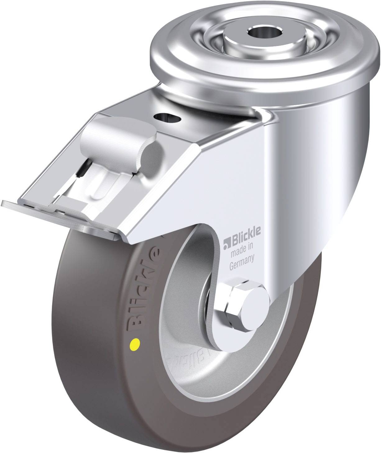 Blickle 906865 LKR-ALST 125K-FI-AS Acéllemez forgógörgő KerékØ: 125 mm Teherbírás (max.): 350 kg 1 db