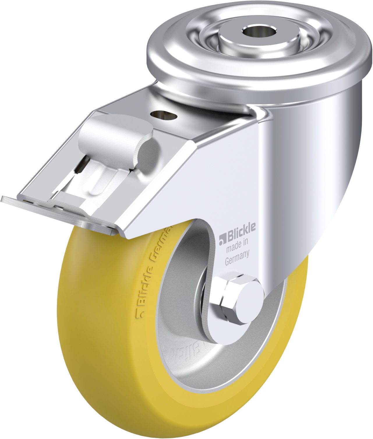 Blickle 879540 LKR-ALTH 125K-FI-CO Acéllemez forgógörgő KerékØ: 125 mm Teherbírás (max.): 350 kg 1 db