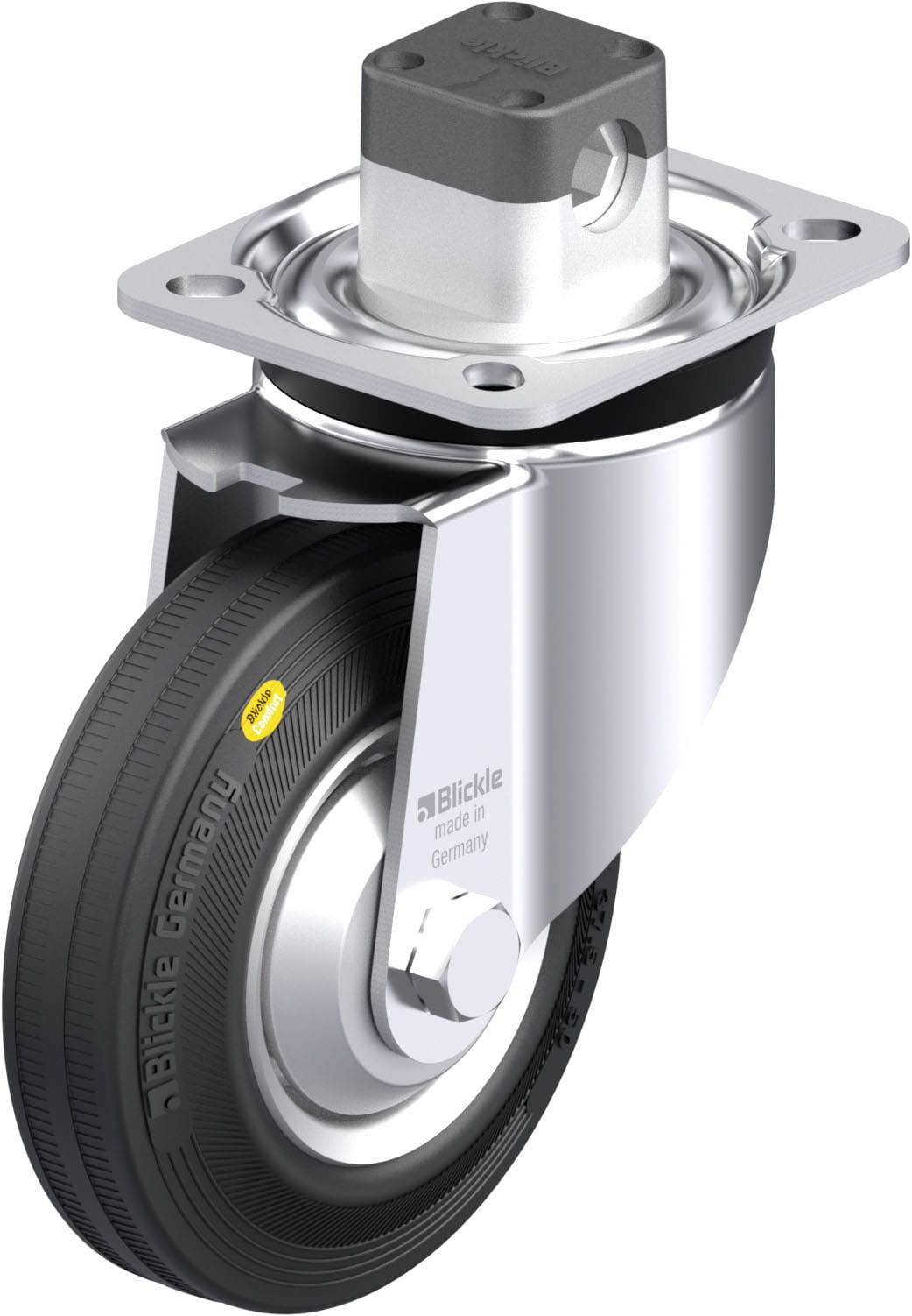 Blickle 850027 LK-RD 125R-1-CS11-FA Acéllemez forgógörgő KerékØ: 125 mm Teherbírás (max.): 120 kg 1 db
