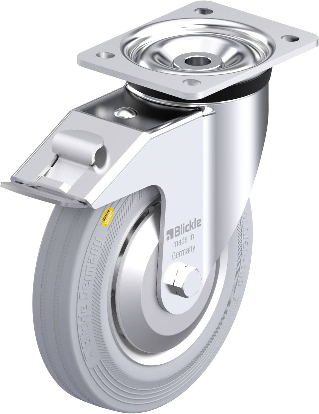 Blickle 750472 LK-RD 200K-FI-VLI-FA Acéllemez forgógörgő KerékØ: 200 mm Teherbírás (max.): 350 kg 1 db