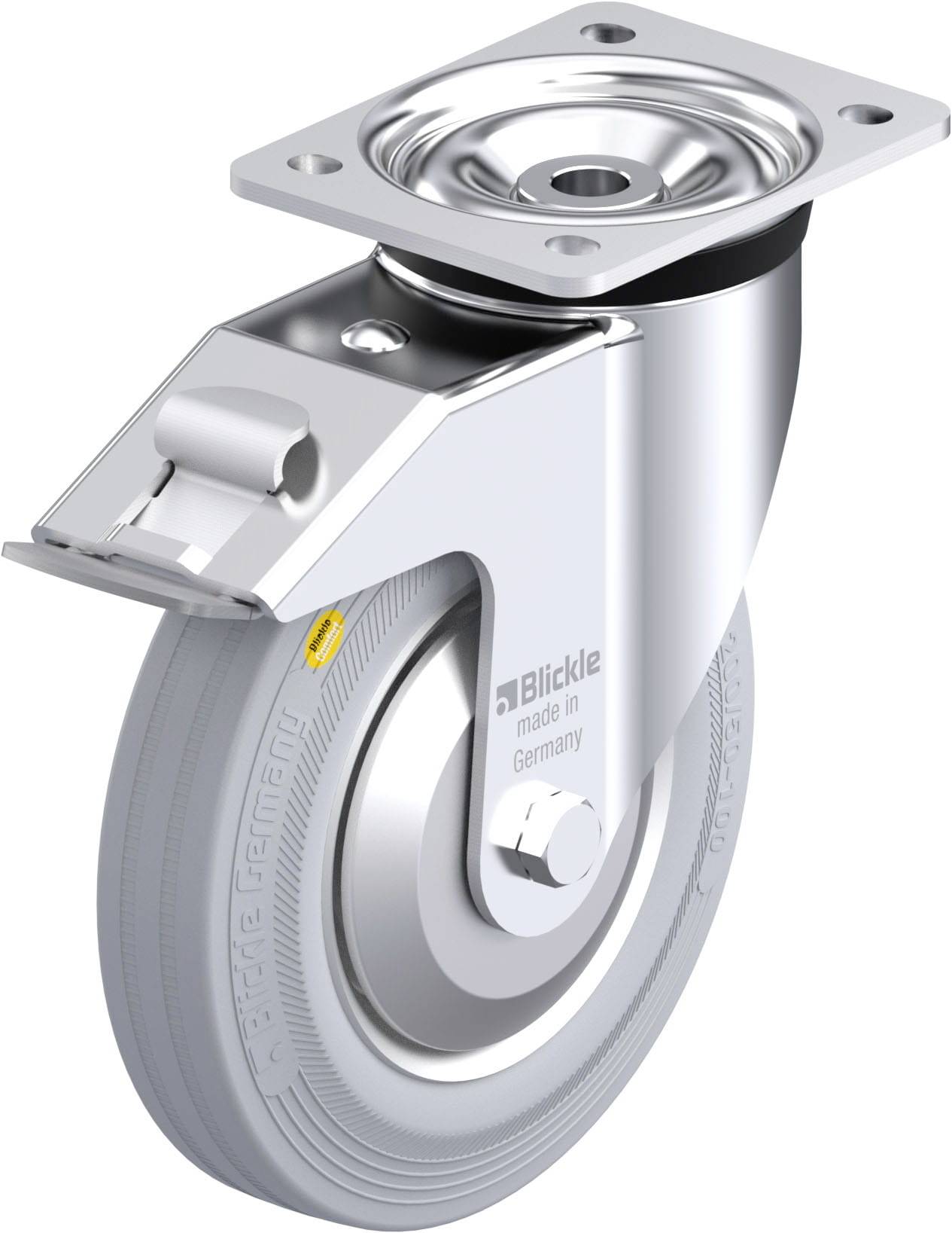 Blickle 750479 LK-RD 202R-FI-VLI-FA Acéllemez forgógörgő KerékØ: 200 mm Teherbírás (max.): 350 kg 1 db
