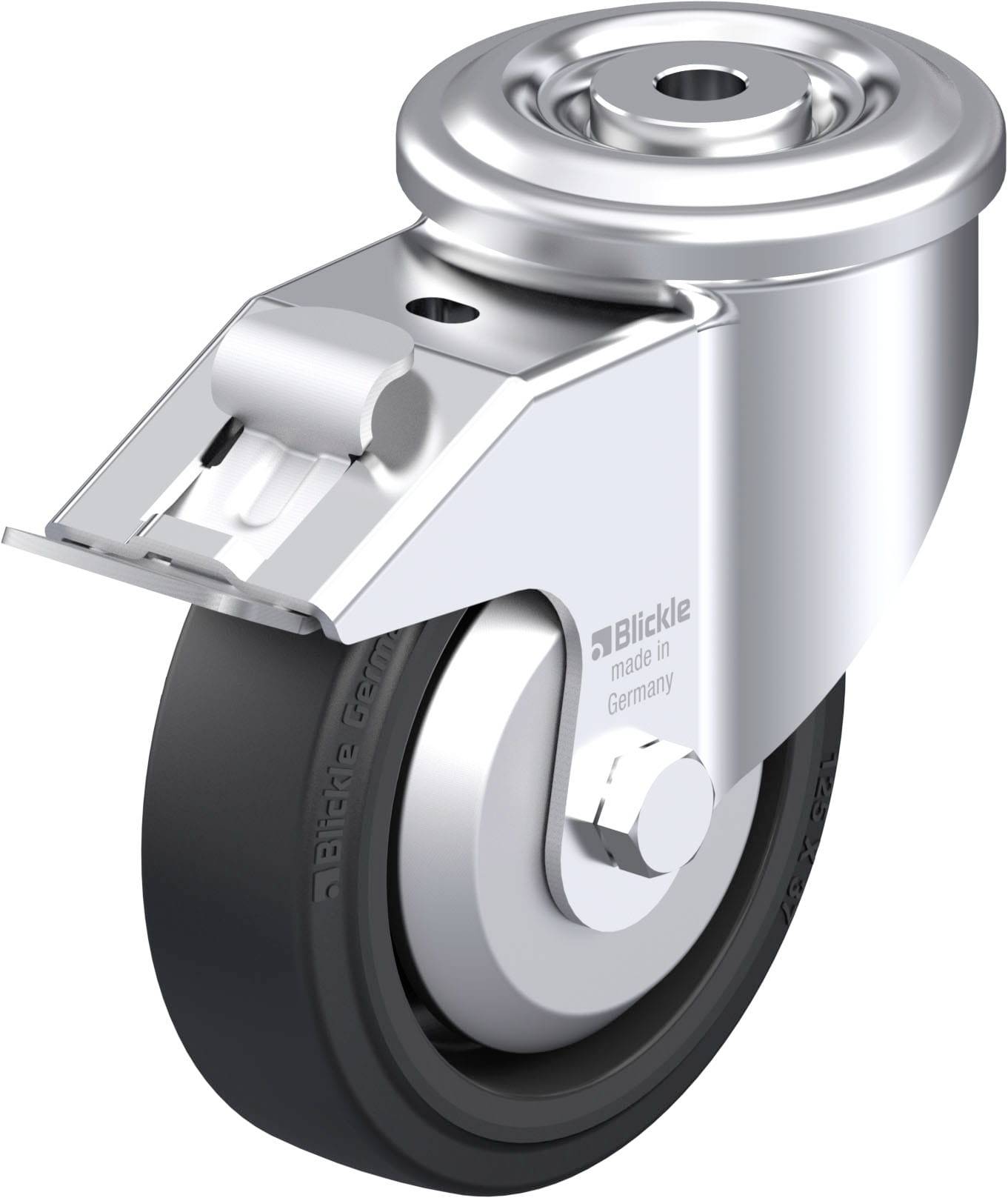 Blickle 851522 LKR-POEV 125XR-FI-FA Acéllemez forgógörgő KerékØ: 125 mm Teherbírás (max.): 250 kg 1 db