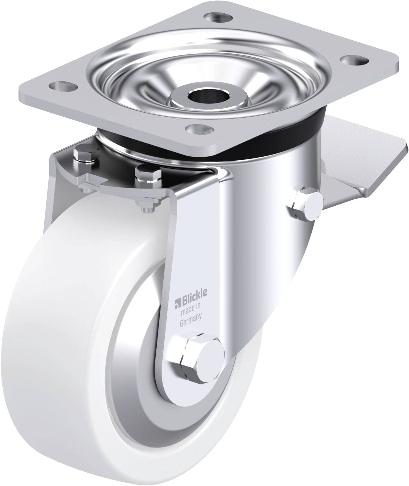 Blickle 750513 LK-SPO 127G-ST-FA Acéllemez forgógörgő KerékØ: 125 mm Teherbírás (max.): 600 kg 1 db