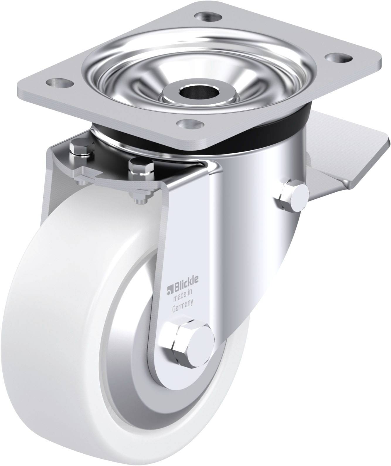 Blickle 750523 LK-SPO 127K-ST-FA Acéllemez forgógörgő KerékØ: 125 mm Teherbírás (max.): 600 kg 1 db