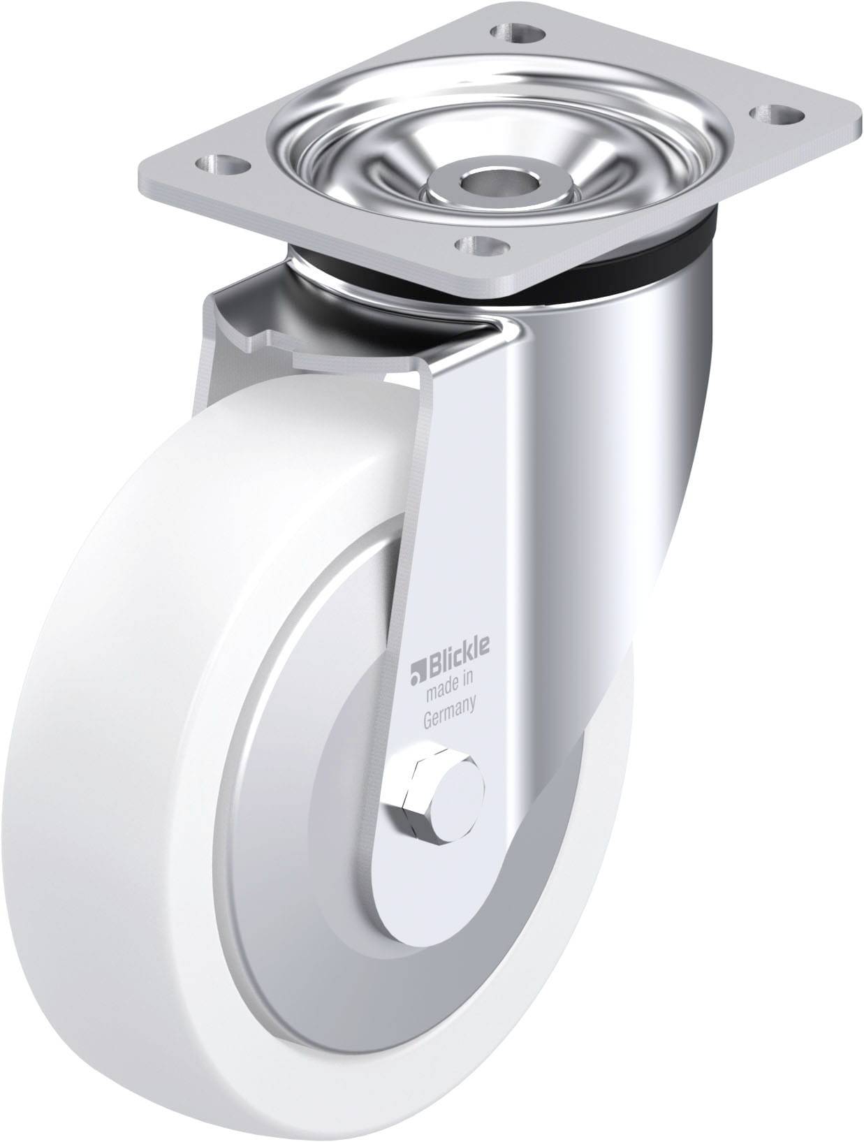 Blickle 750532 LK-SPO 175G-FA Acéllemez forgógörgő KerékØ: 175 mm Teherbírás (max.): 600 kg 1 db
