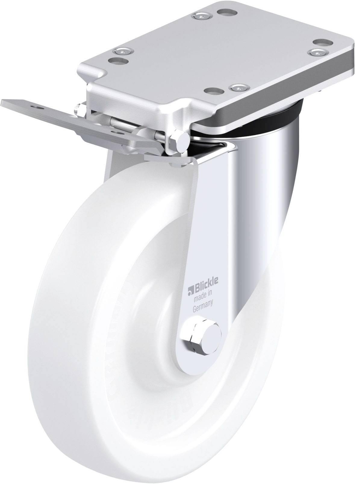 Blickle 750546 LK-SPO 200G-IS Acéllemez forgógörgő KerékØ: 200 mm Teherbírás (max.): 600 kg 1 db