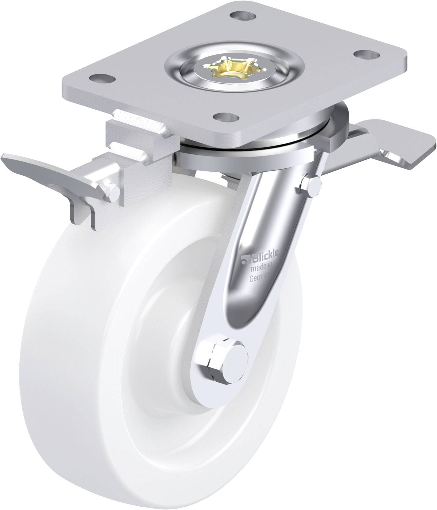 Blickle 852996 LO-SPO 160G-ST-RI4 Nagy teherbírású forgógörgő KerékØ: 160 mm Teherbírás (max.): 850 kg 1 db
