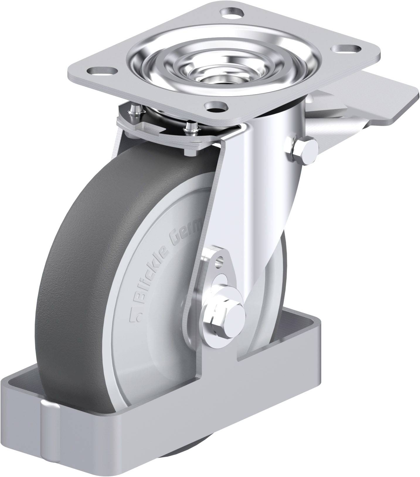 Blickle 938761 L-PATH 125KF-ST-FS Acéllemez forgógörgő KerékØ: 125 mm Teherbírás (max.): 250 kg 1 db