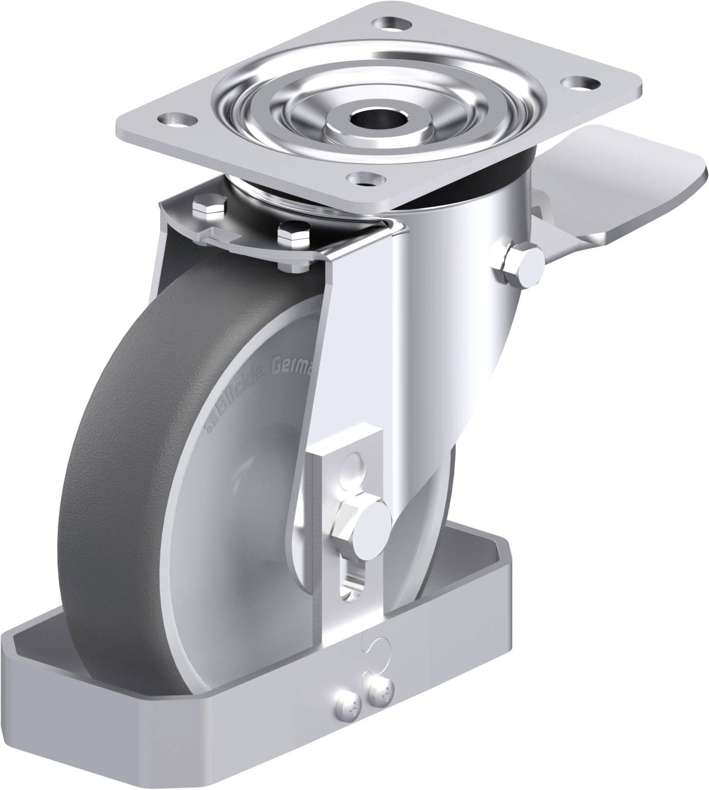 Blickle 938763 L-PATH 160G-ST-FS Acéllemez forgógörgő KerékØ: 160 mm Teherbírás (max.): 400 kg 1 db