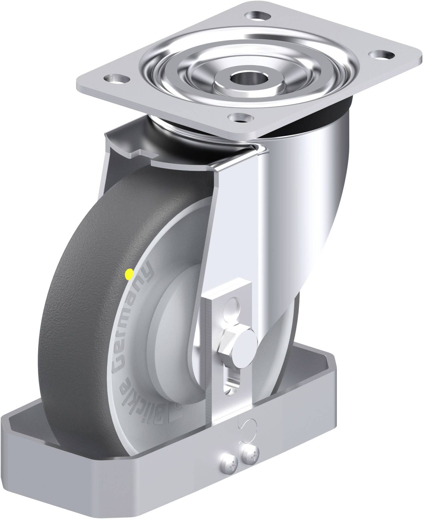 Blickle 906550 L-PATH 160KA-ELS-FS Acéllemez forgógörgő KerékØ: 160 mm Teherbírás (max.): 260 kg 1 db
