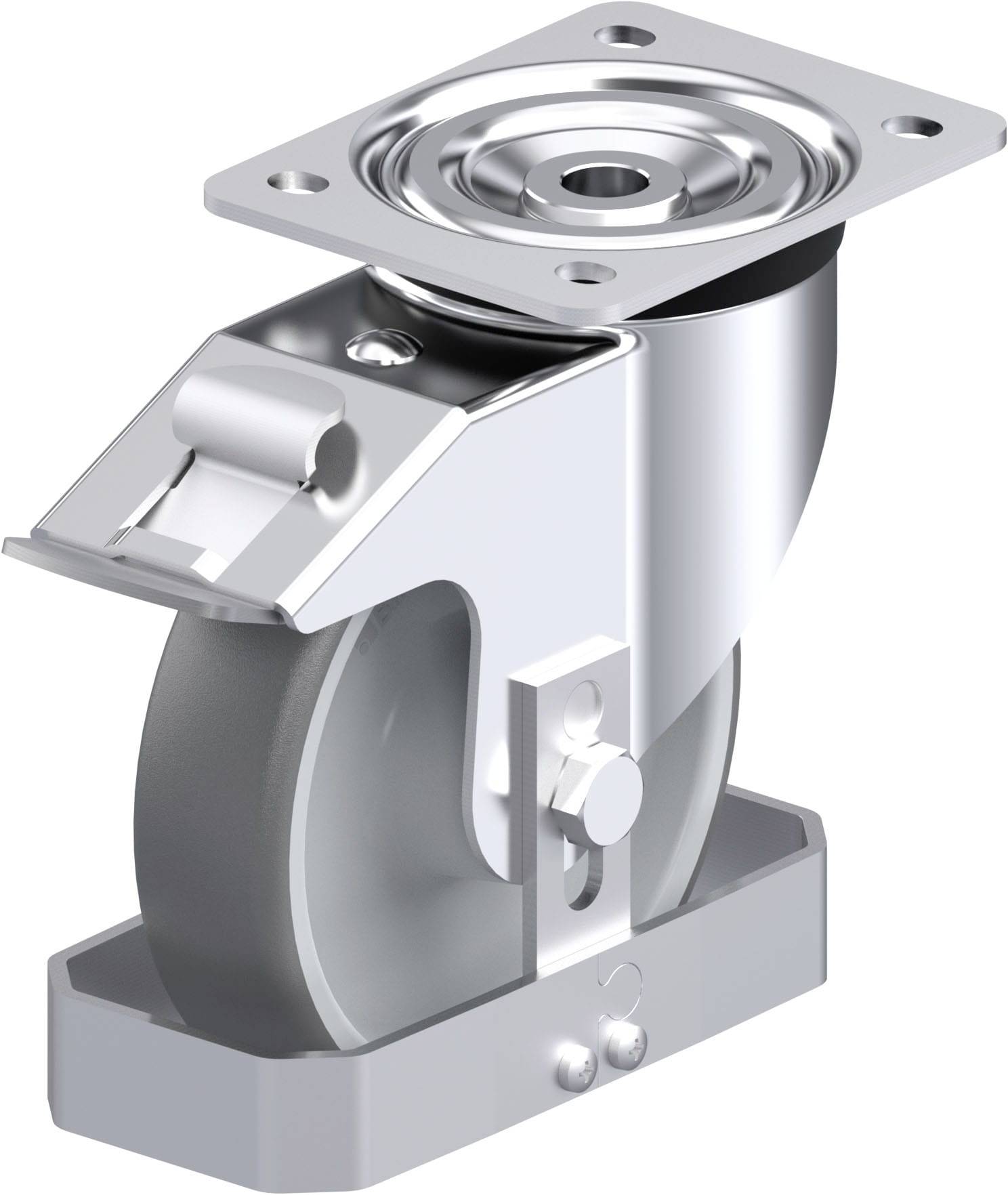 Blickle 909872 L-PATH 160R-FI-FS Acéllemez forgógörgő KerékØ: 160 mm Teherbírás (max.): 400 kg 1 db