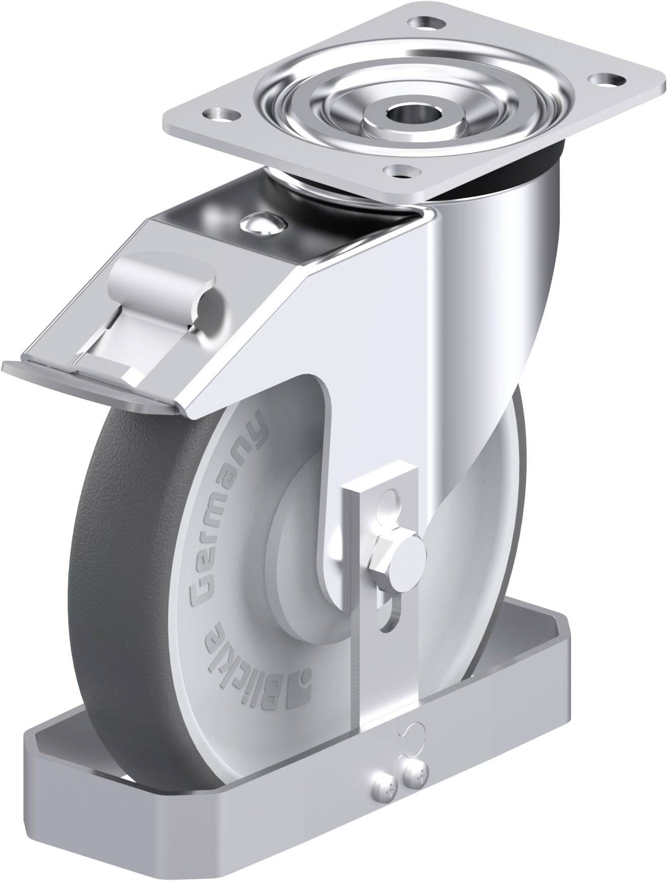 Blickle 899572 L-PATH 200KA-FI-FS Acéllemez forgógörgő KerékØ: 200 mm Teherbírás (max.): 400 kg 1 db