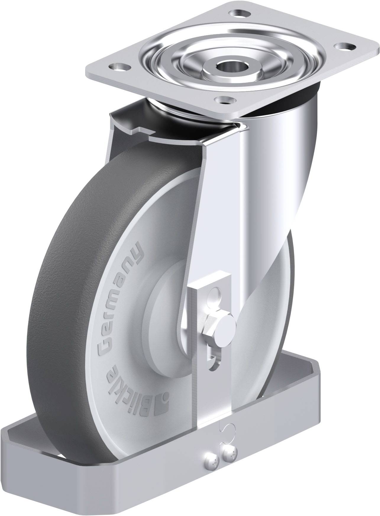Blickle 910709 L-PATH 200KA-FS Acéllemez forgógörgő KerékØ: 200 mm Teherbírás (max.): 400 kg 1 db