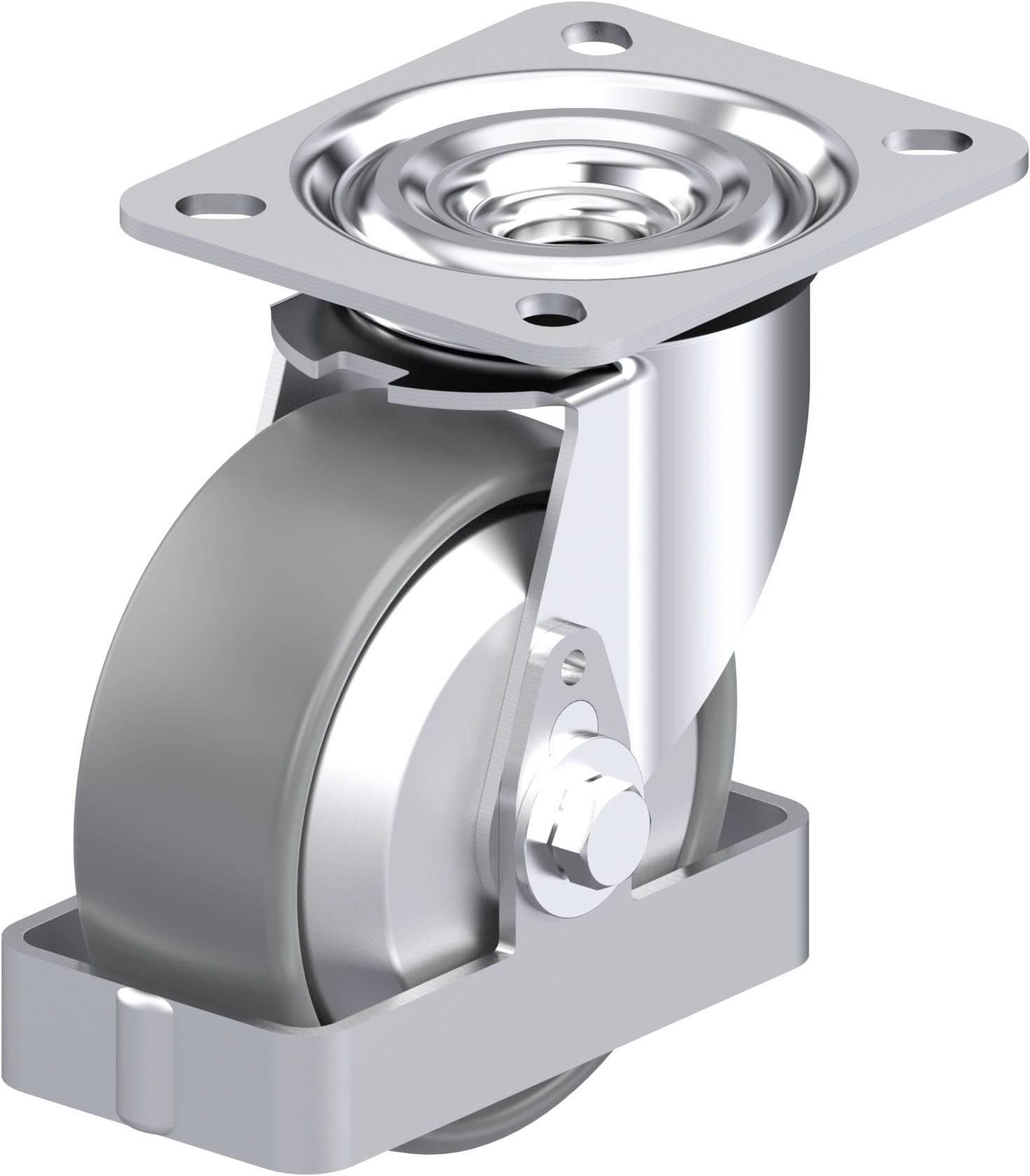Blickle 946825 L-PO 100G-ELS-FA-FS Acéllemez forgógörgő KerékØ: 100 mm Teherbírás (max.): 250 kg 1 db