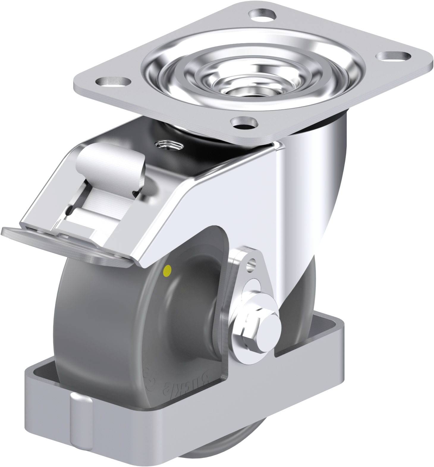 Blickle 939673 L-PO 100G-FI-ELS-FS Acéllemez forgógörgő KerékØ: 100 mm Teherbírás (max.): 250 kg 1 db