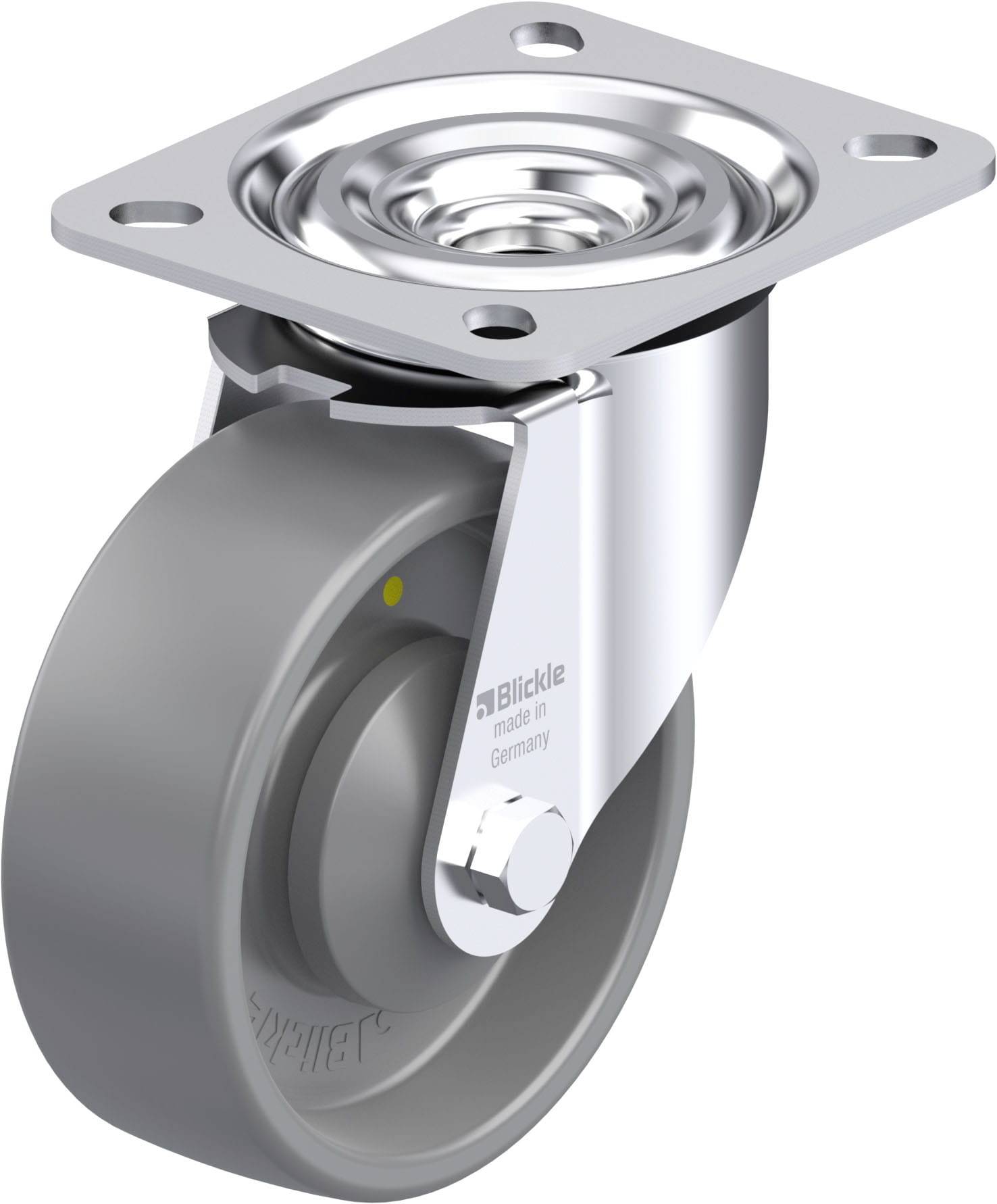 Blickle 842463 L-PO 100KA-ELS Acéllemez forgógörgő KerékØ: 100 mm Teherbírás (max.): 250 kg 1 db