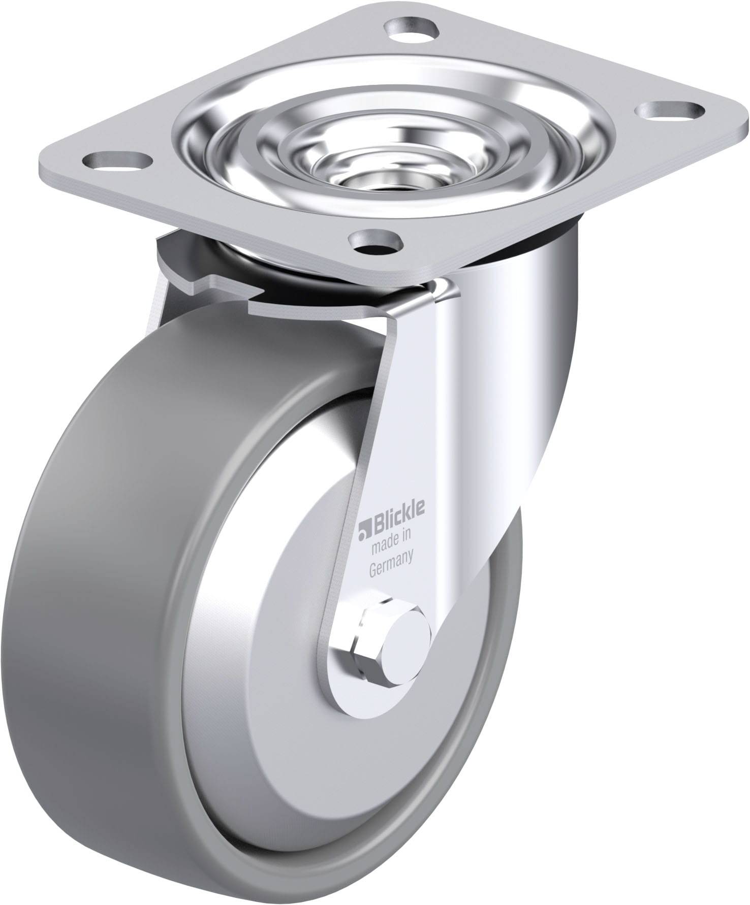 Blickle 946830 L-PO 100KA-ELS-FA Acéllemez forgógörgő KerékØ: 100 mm Teherbírás (max.): 250 kg 1 db