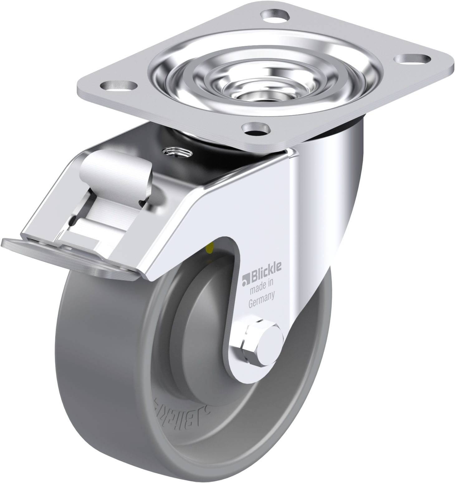 Blickle 895970 L-PO 100KA-FI-ELS Acéllemez forgógörgő KerékØ: 100 mm Teherbírás (max.): 250 kg 1 db