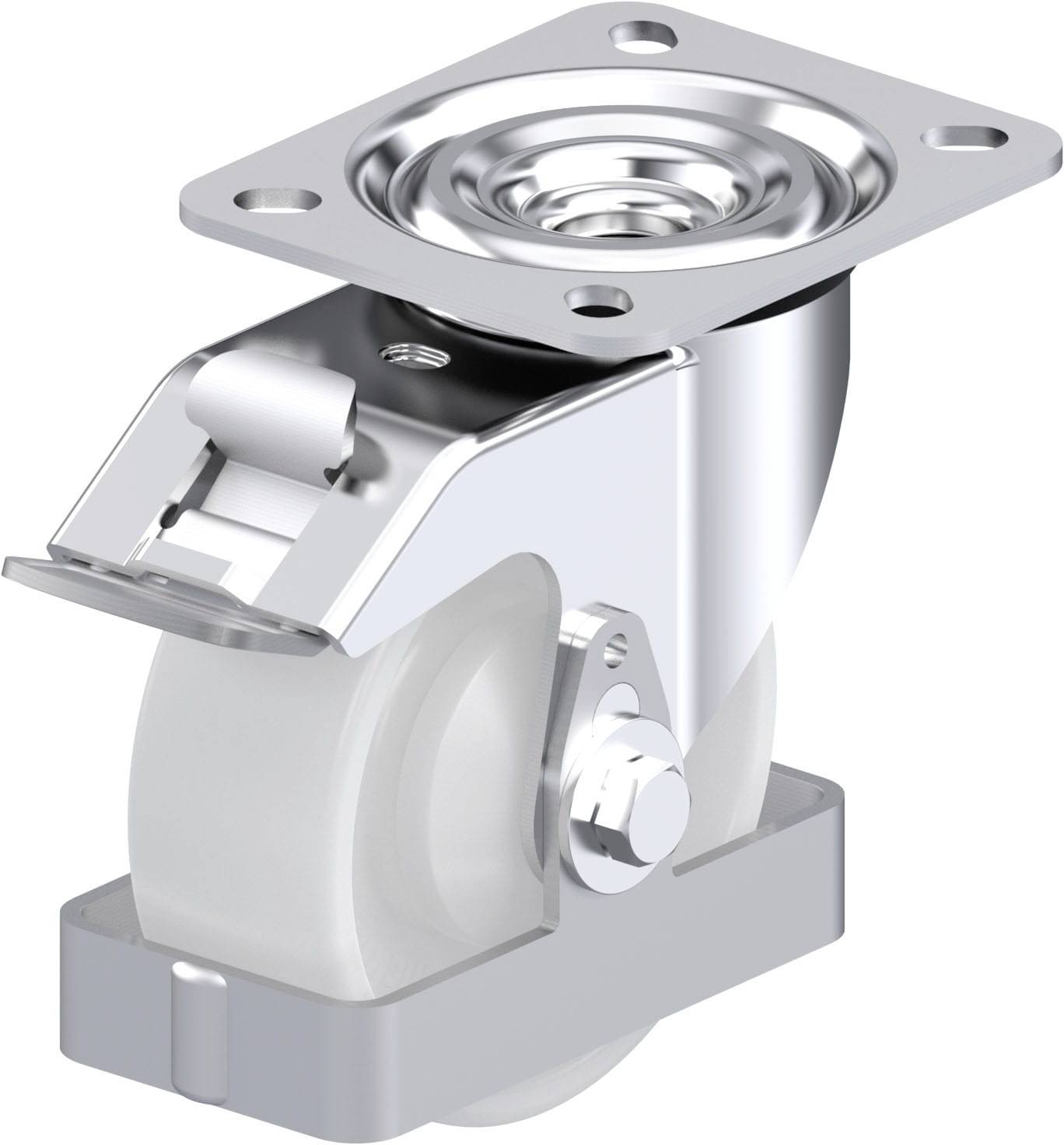 Blickle 908274 L-PO 100KA-FI-FS Acéllemez forgógörgő KerékØ: 100 mm Teherbírás (max.): 250 kg 1 db