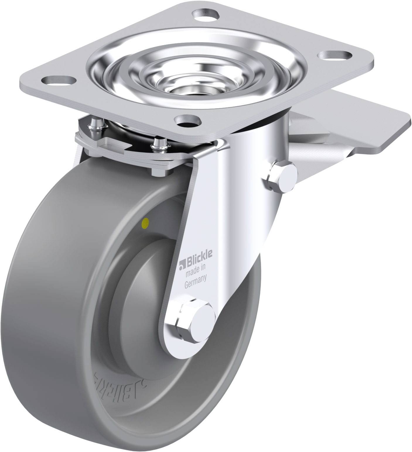 Blickle 936909 L-PO 100KA-ST-ELS Acéllemez forgógörgő KerékØ: 100 mm Teherbírás (max.): 250 kg 1 db