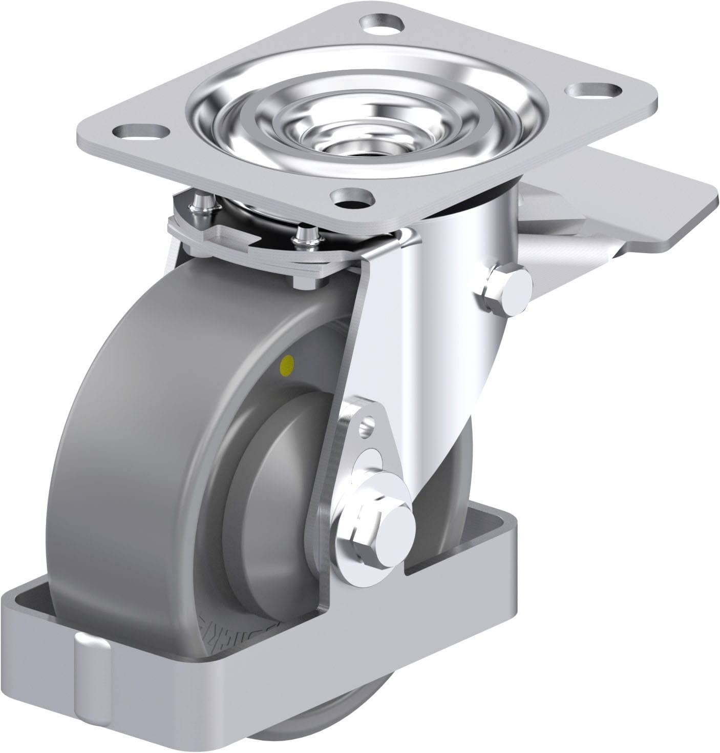 Blickle 939681 L-PO 100KA-ST-ELS-FS Acéllemez forgógörgő KerékØ: 100 mm Teherbírás (max.): 250 kg 1 db