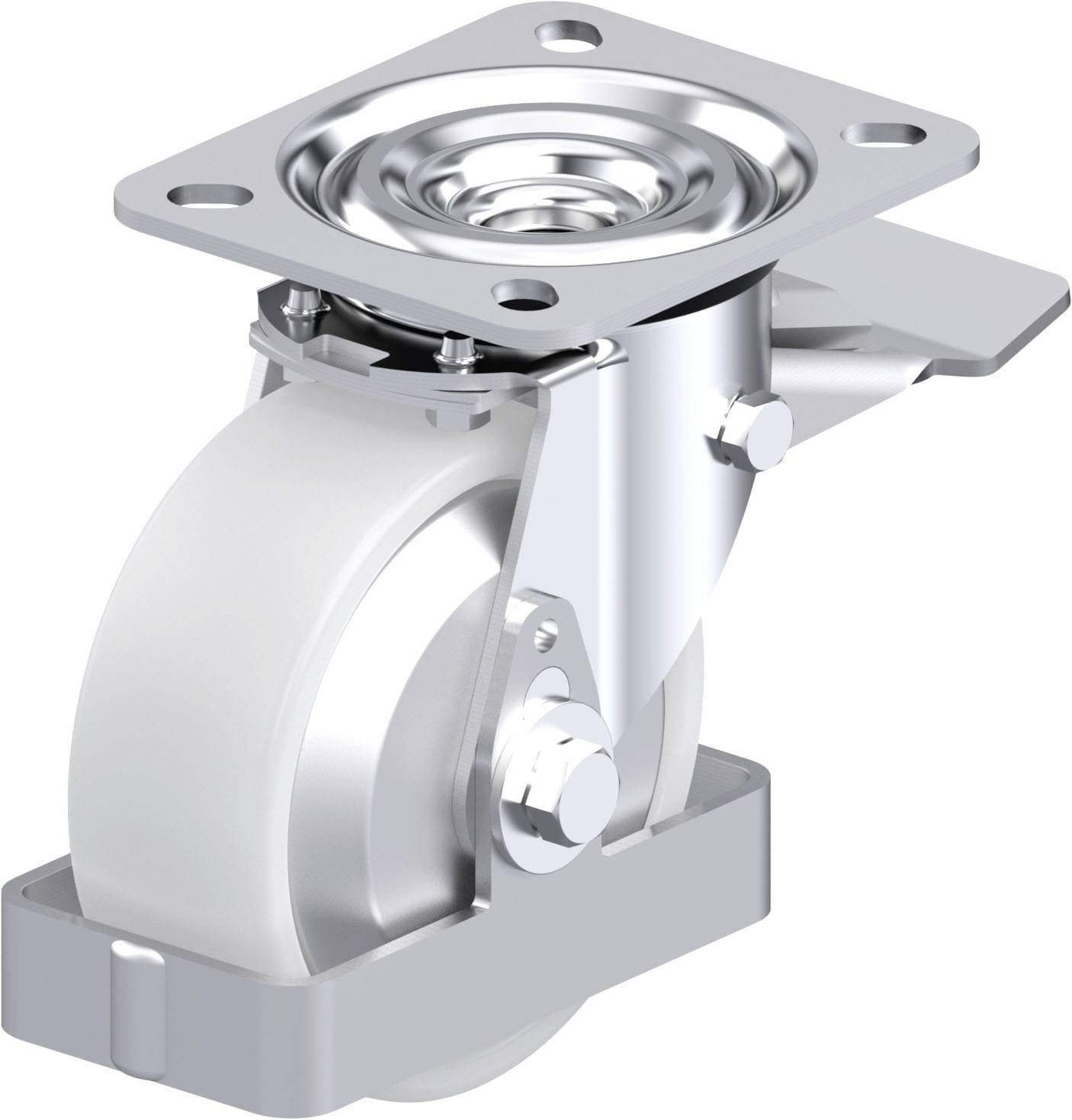 Blickle 939683 L-PO 100KA-ST-FA-FS Acéllemez forgógörgő KerékØ: 100 mm Teherbírás (max.): 250 kg 1 db