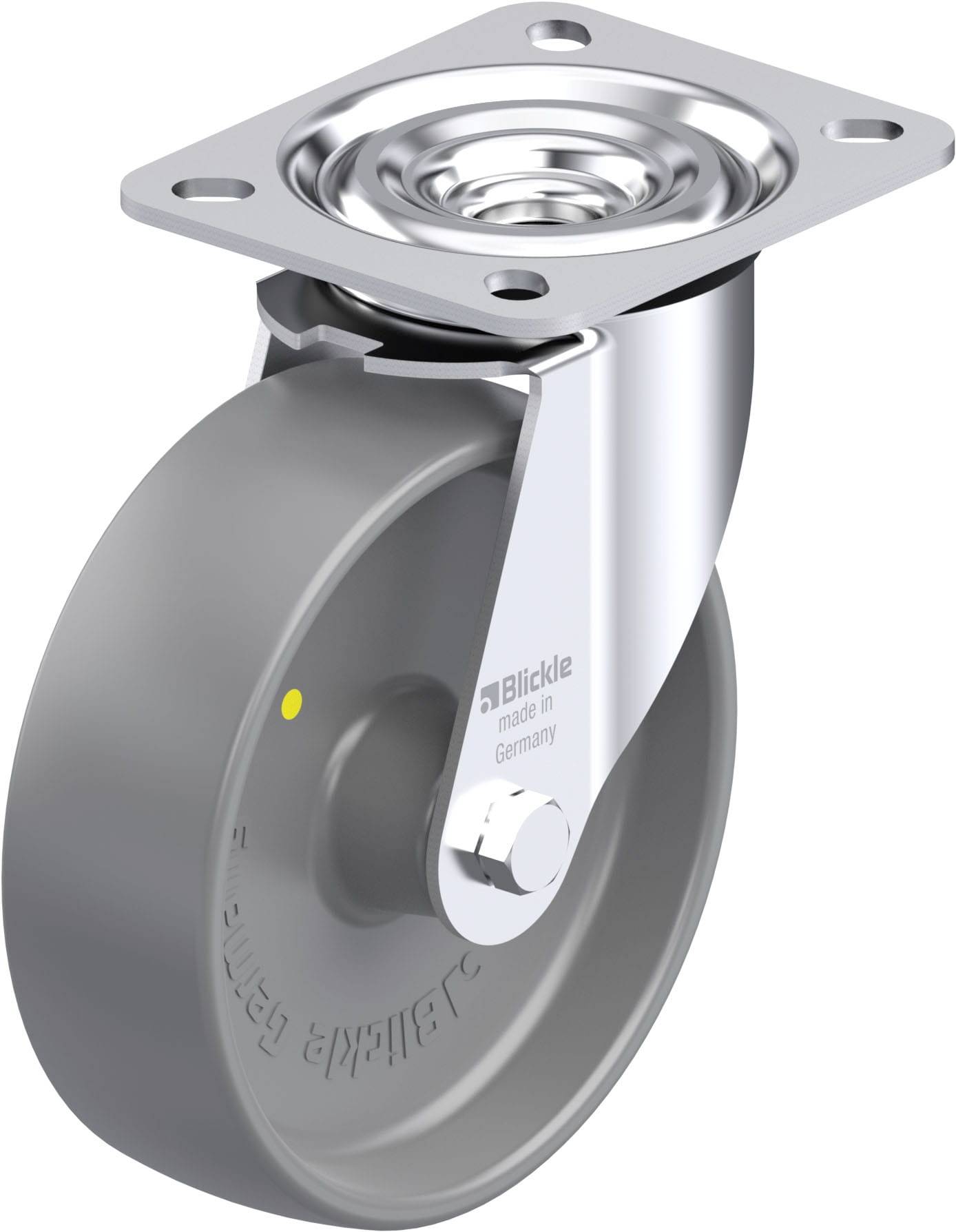 Blickle 742249 L-PO 125G-ELS Acéllemez forgógörgő KerékØ: 125 mm Teherbírás (max.): 250 kg 1 db