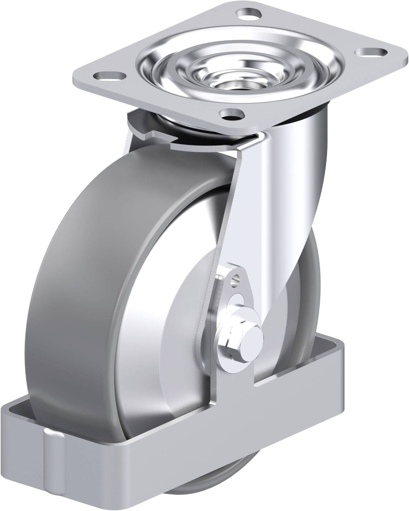 Blickle 946837 L-PO 125G-ELS-FA-FS Acéllemez forgógörgő KerékØ: 125 mm Teherbírás (max.): 250 kg 1 db