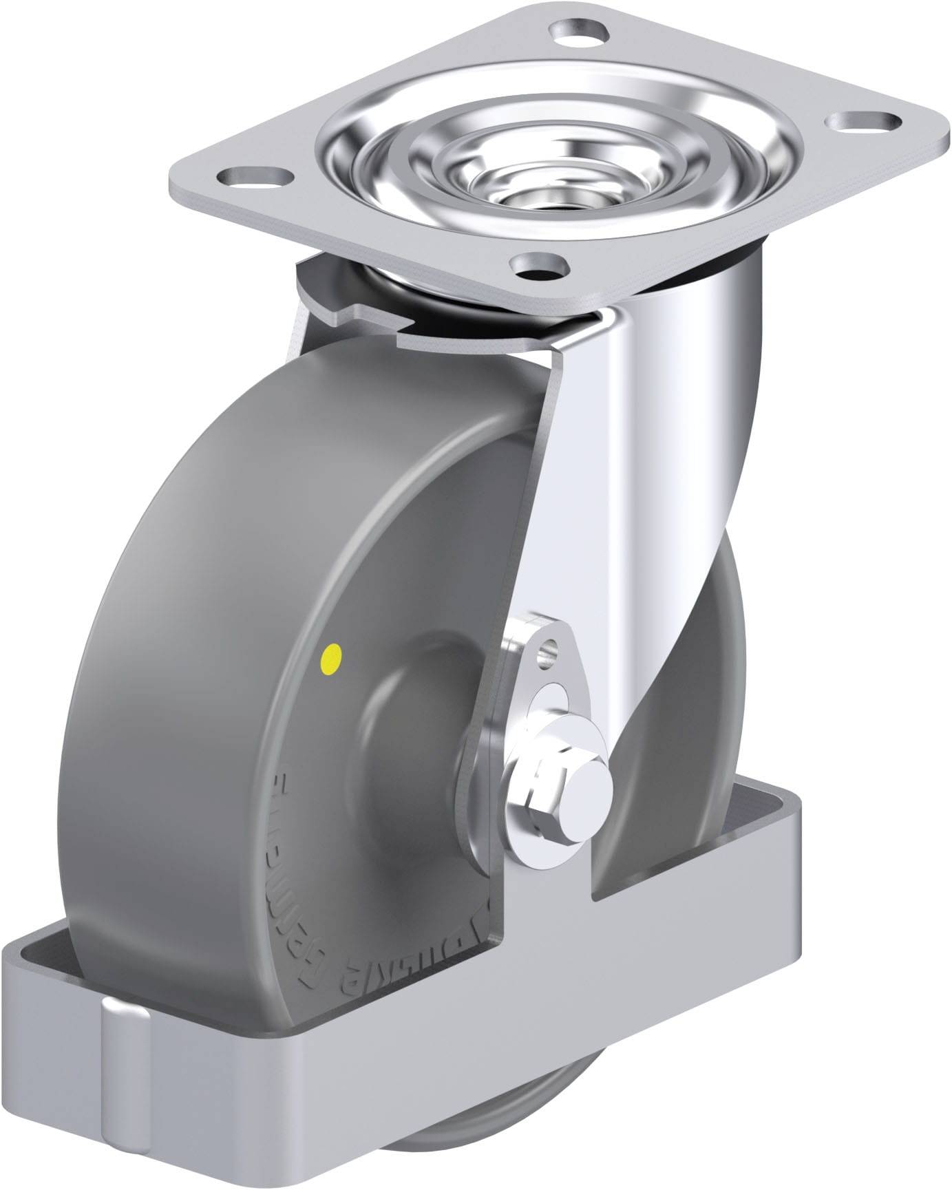 Blickle 939696 L-PO 125G-ELS-FS Acéllemez forgógörgő KerékØ: 125 mm Teherbírás (max.): 250 kg 1 db