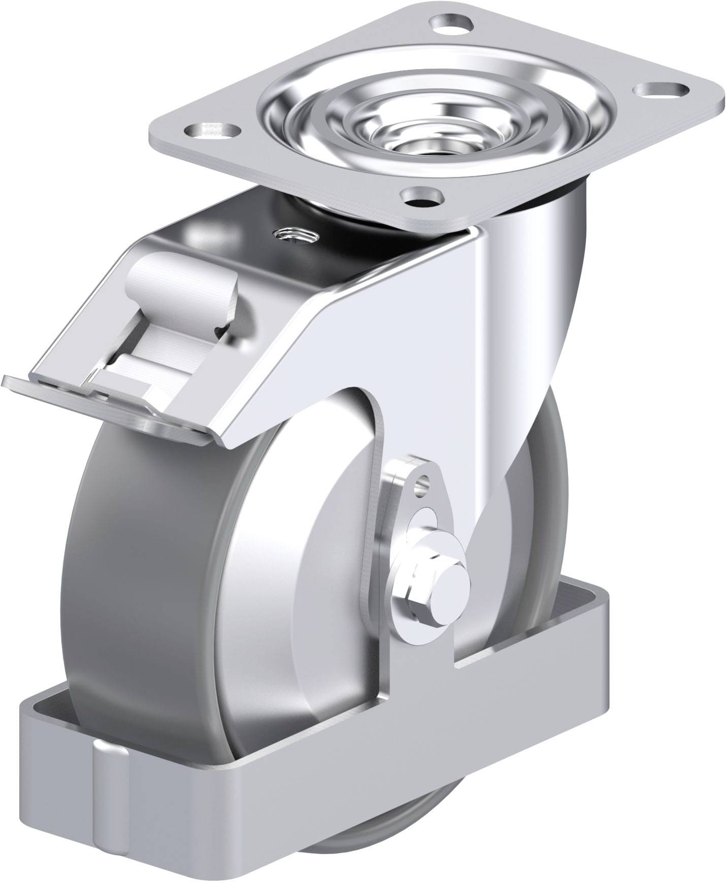 Blickle 946839 L-PO 125G-FI-ELS-FA-FS Acéllemez forgógörgő KerékØ: 125 mm Teherbírás (max.): 250 kg 1 db