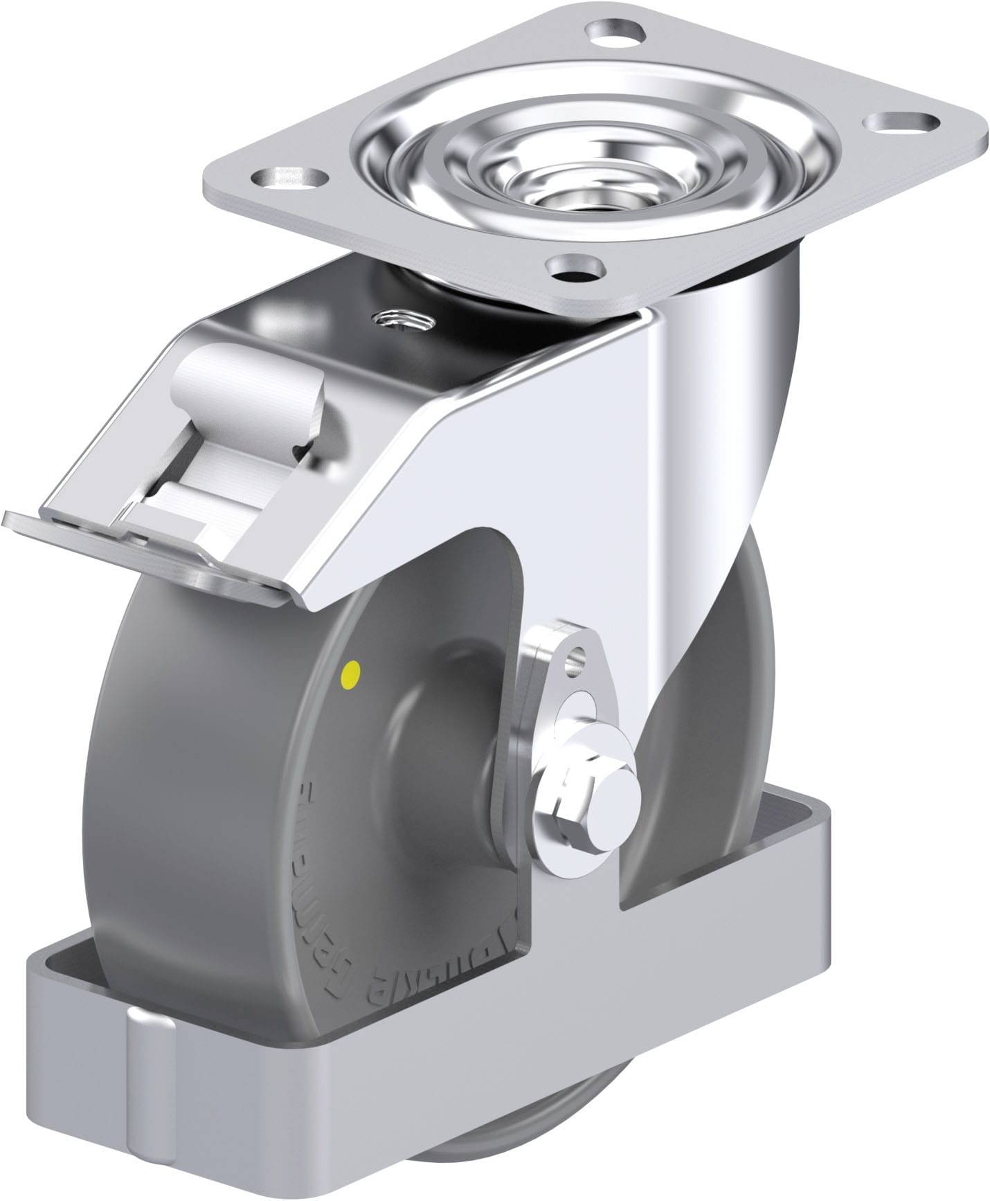 Blickle 939698 L-PO 125G-FI-ELS-FS Acéllemez forgógörgő KerékØ: 125 mm Teherbírás (max.): 250 kg 1 db