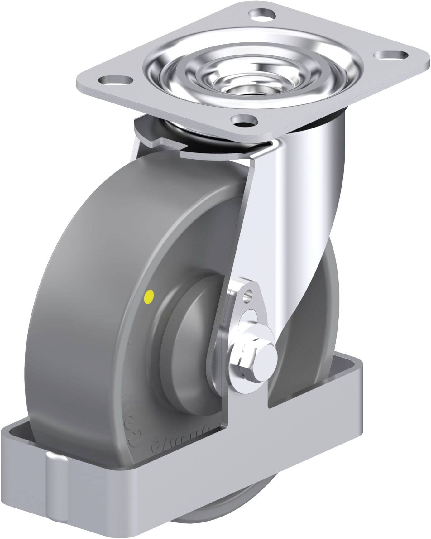 Blickle 939703 L-PO 125KA-ELS-FS Acéllemez forgógörgő KerékØ: 125 mm Teherbírás (max.): 250 kg 1 db