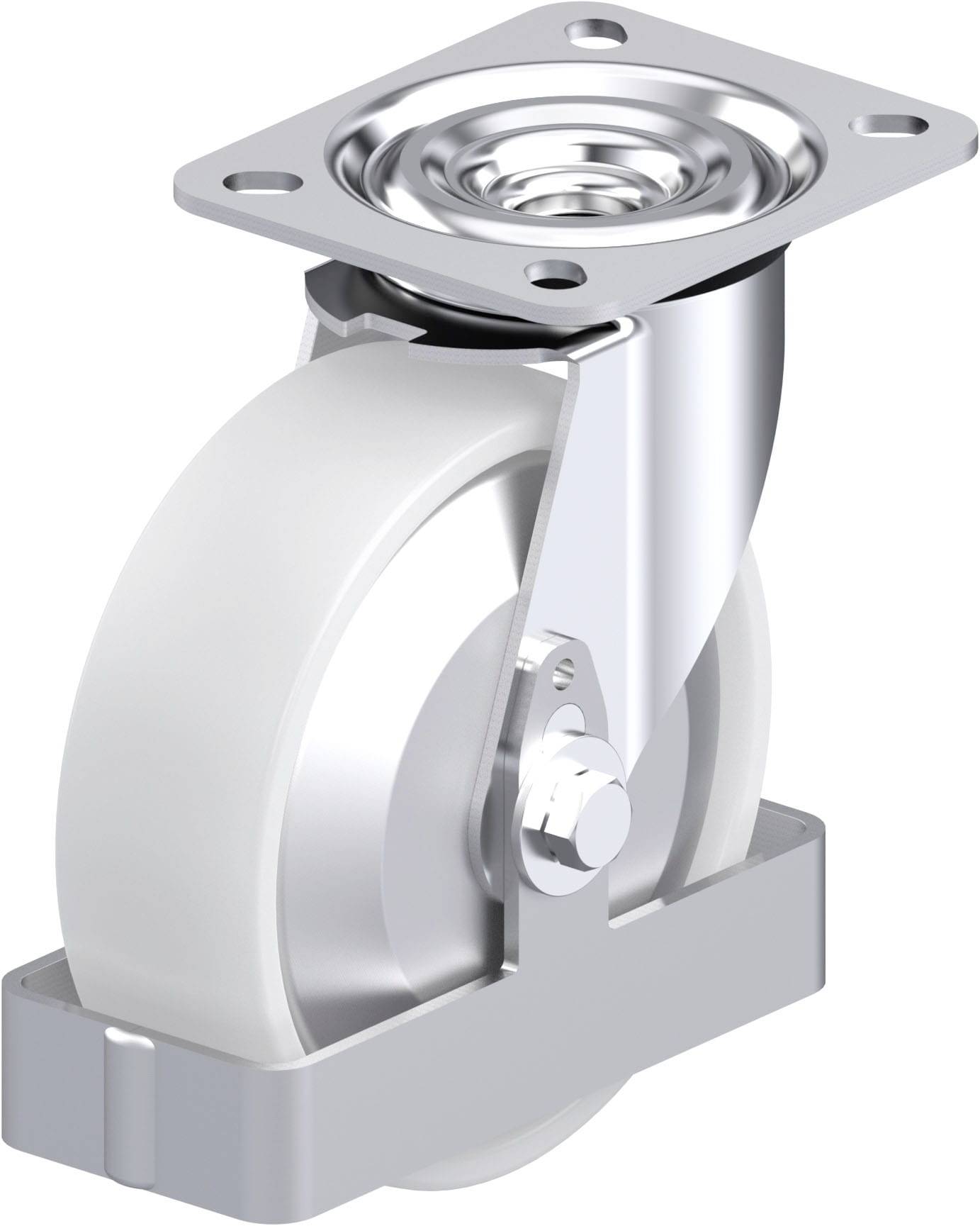 Blickle 939704 L-PO 125KA-FA-FS Acéllemez forgógörgő KerékØ: 125 mm Teherbírás (max.): 250 kg 1 db