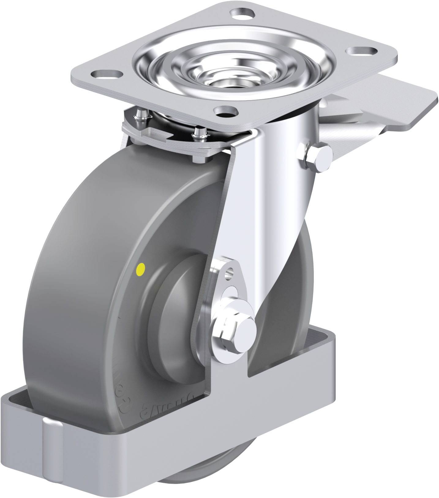 Blickle 939707 L-PO 125KA-ST-ELS-FS Acéllemez forgógörgő KerékØ: 125 mm Teherbírás (max.): 250 kg 1 db