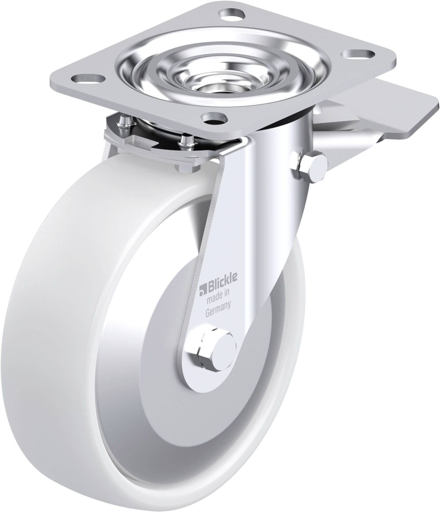 Blickle 749272 L-PO 125XR-ST-FA Acéllemez forgógörgő KerékØ: 125 mm Teherbírás (max.): 250 kg 1 db