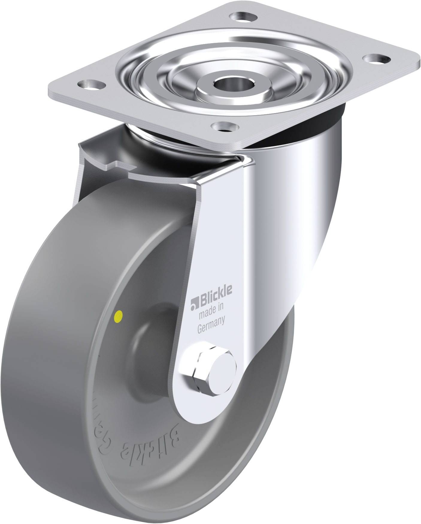 Blickle 412114 L-PO 150G-ELS Acéllemez forgógörgő KerékØ: 150 mm Teherbírás (max.): 400 kg 1 db